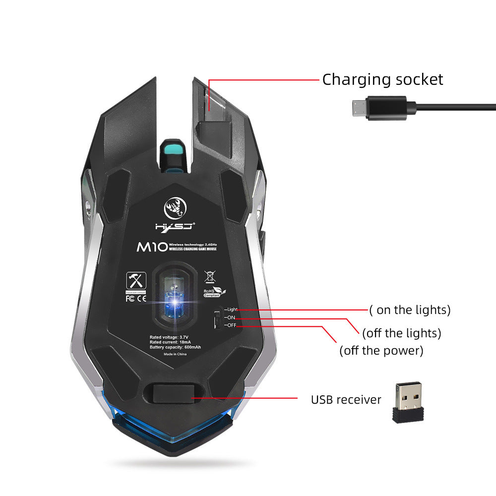 HXSJ new wireless glowing mouse