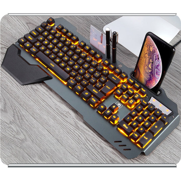 Ergonomic Wired Gaming Keyboard with RGB Backlight