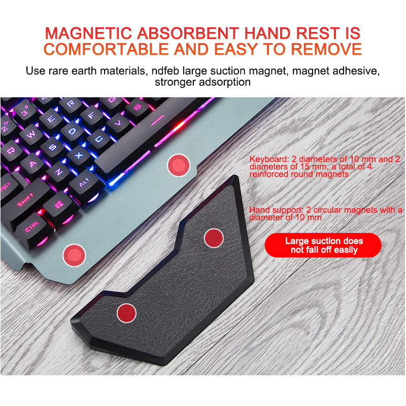Ergonomic Wired Gaming Keyboard with RGB Backlight