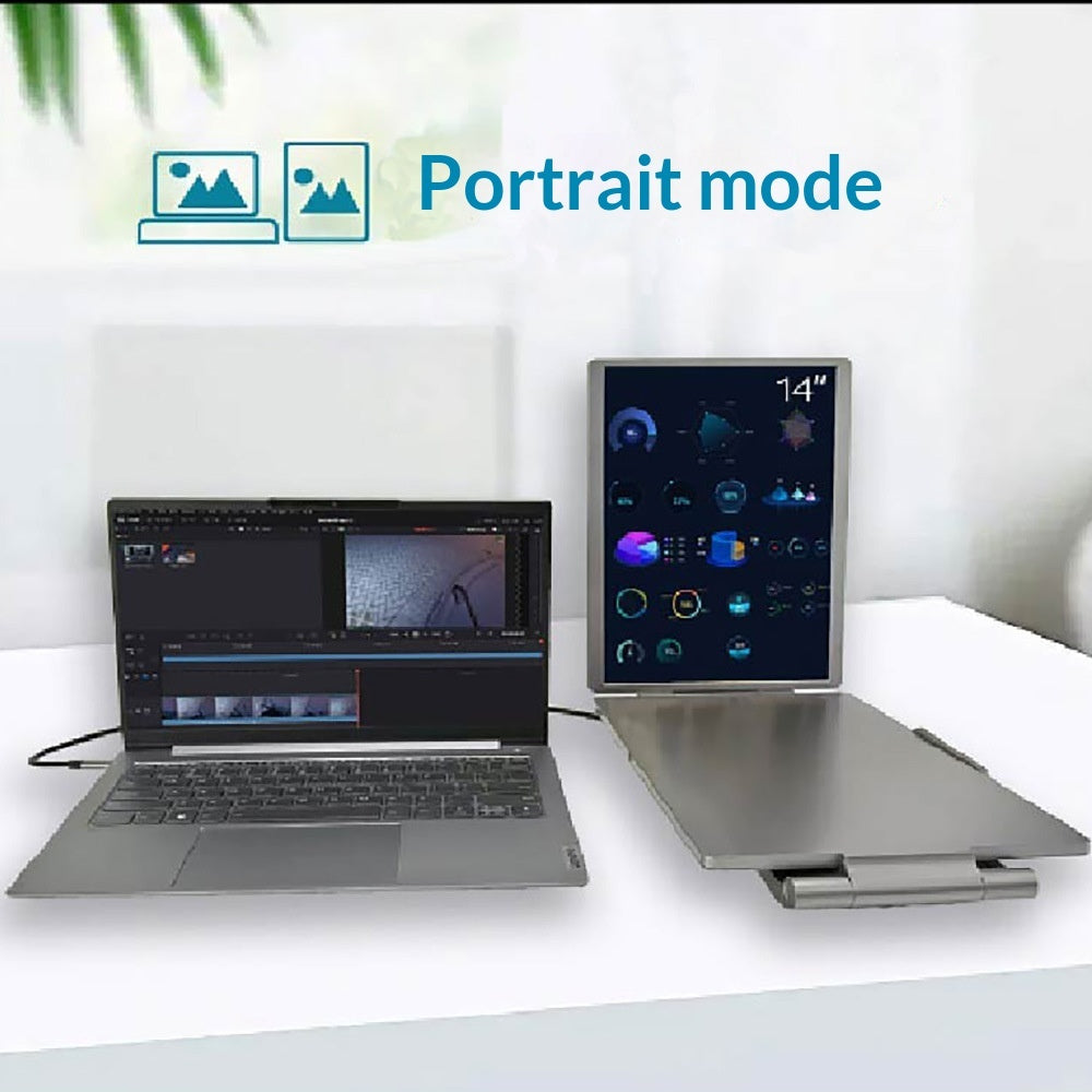 14-inch Dual-Screen Portable Monitor For Laptop External Display Extension