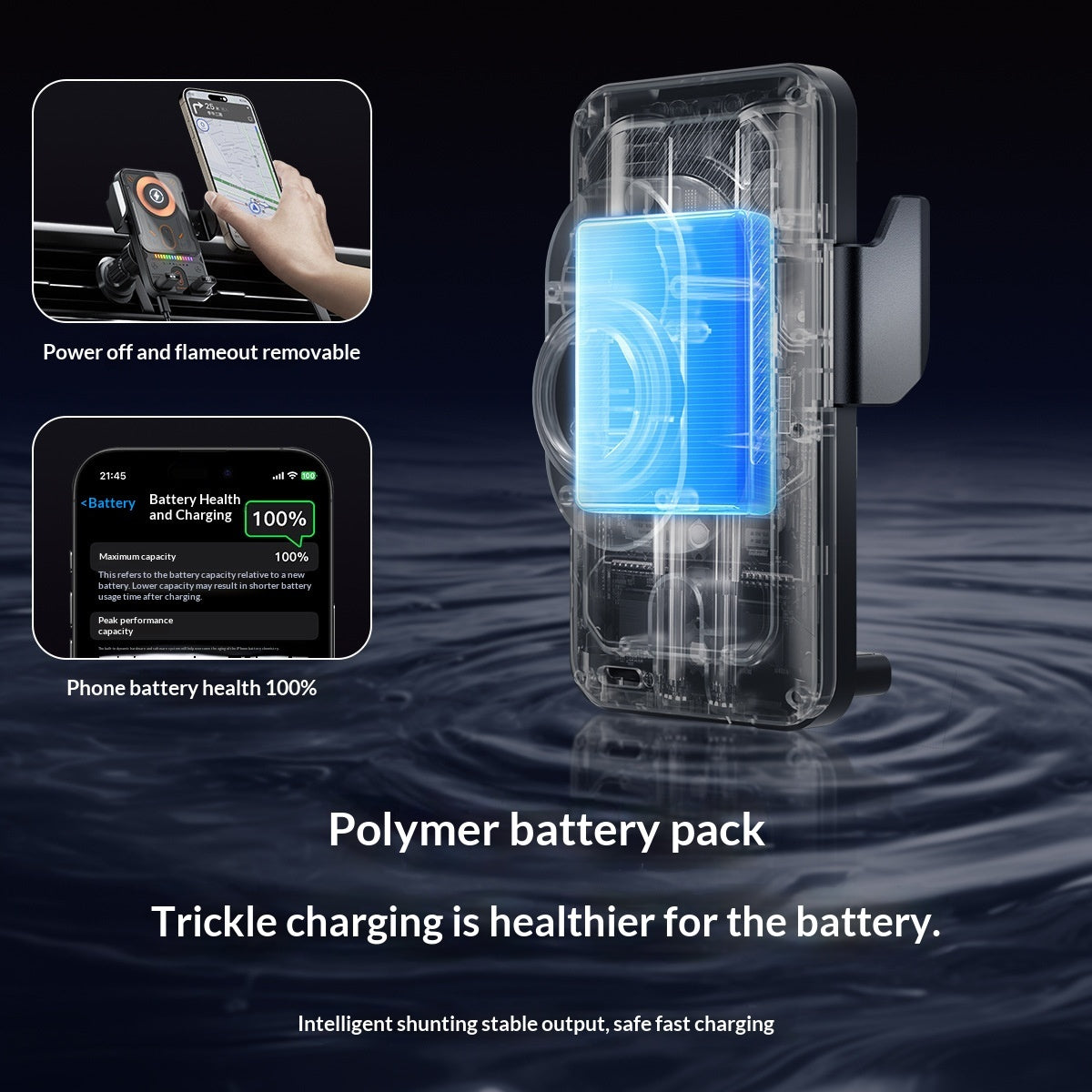 Wireless Charging Car Air Vent Phone Mount For Navigation