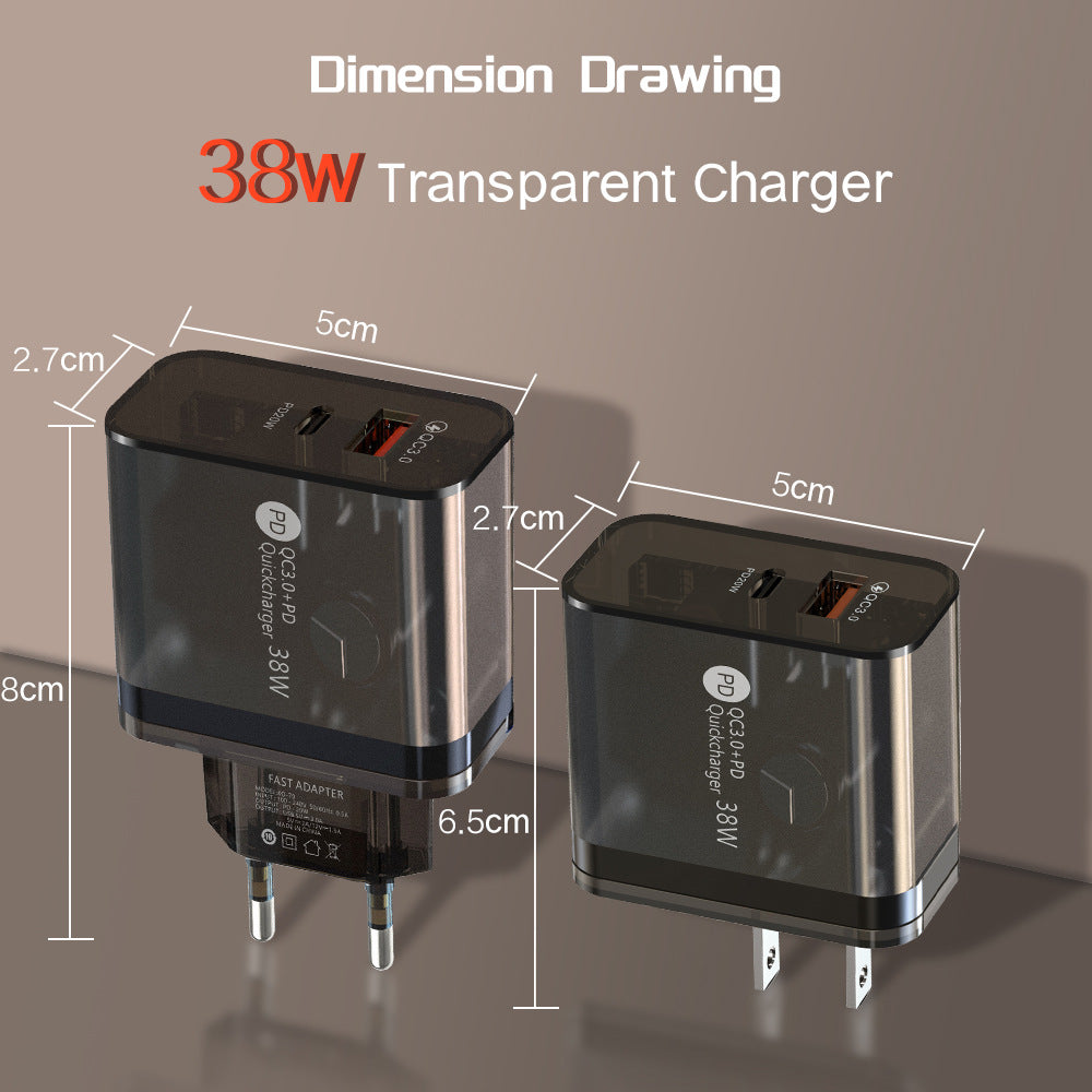 38W Transparent Case Charging Adapter